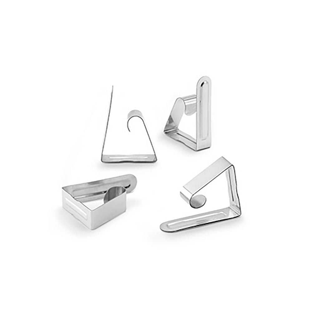 Pinza sujeta mantel metálica, blister 4 uds