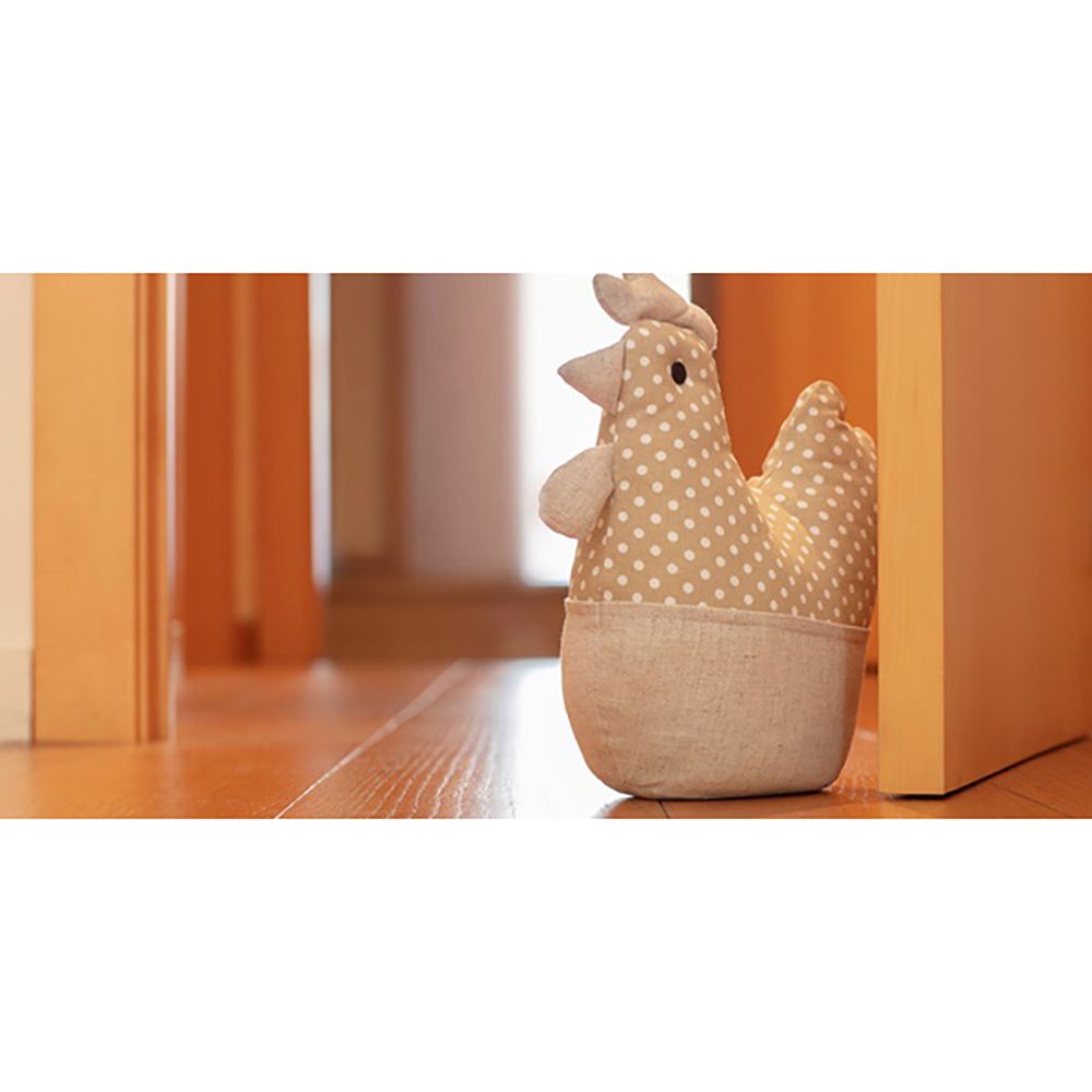 Tope textil sujetapuertas 1kg gallina beige. inofix