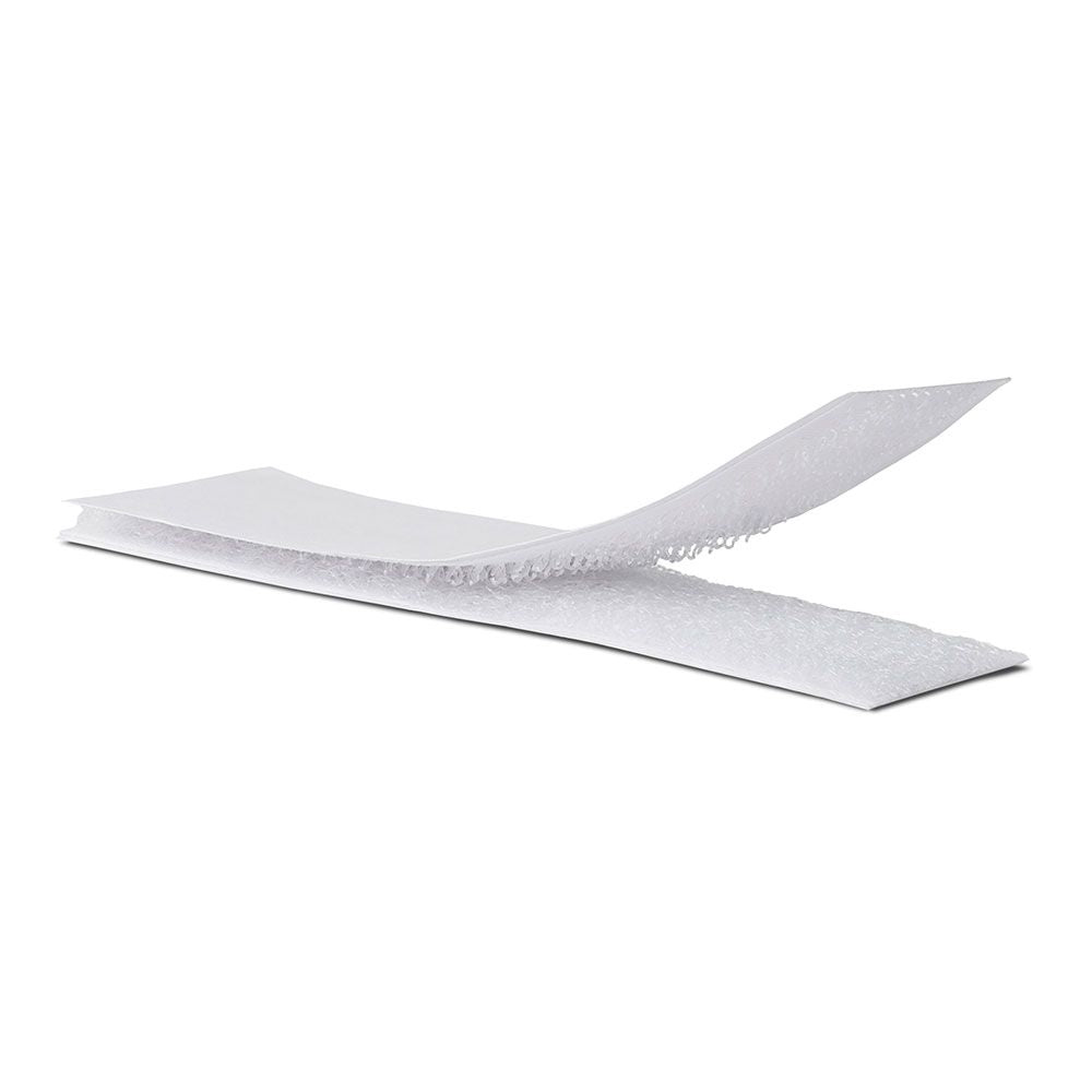 Tira adhesiva de cierre de gancho y bucle blanco 2 x 10 cm