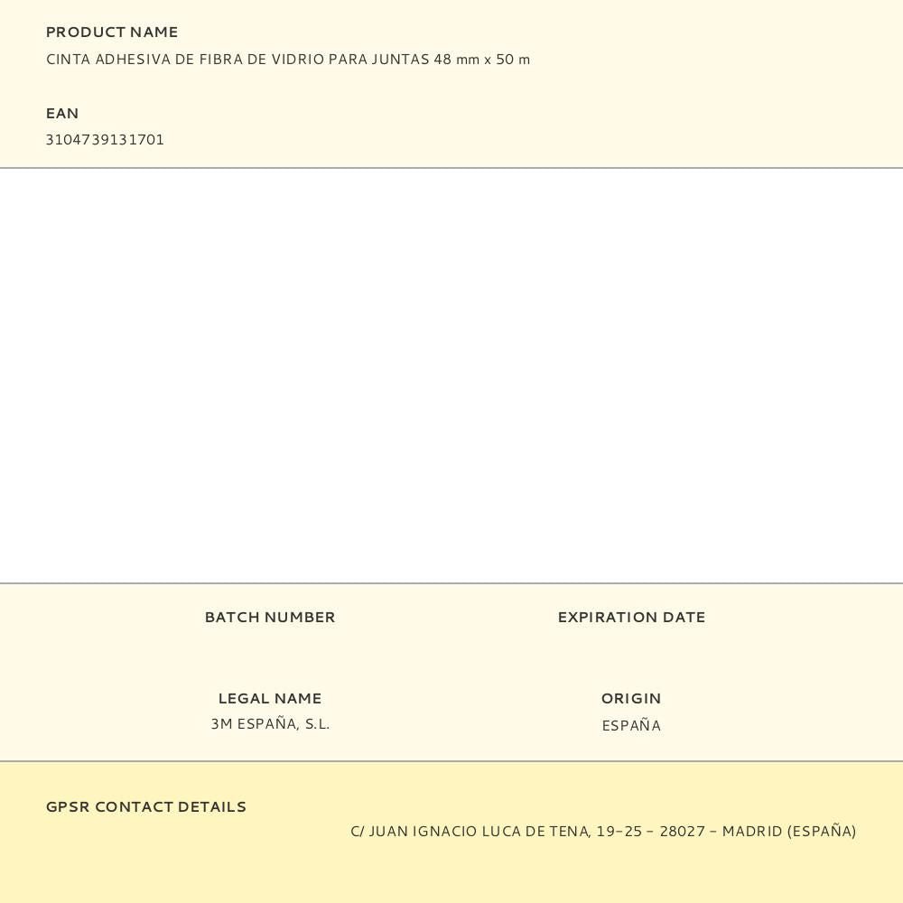 Cinta adhesiva de fibra de vidrio para juntas 48 mm x 50 m