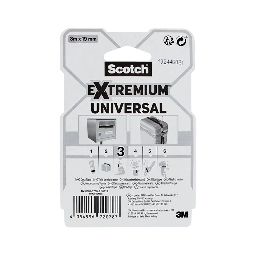 Cinta americana extremium 3, universal, gris 19 mm x 3 m