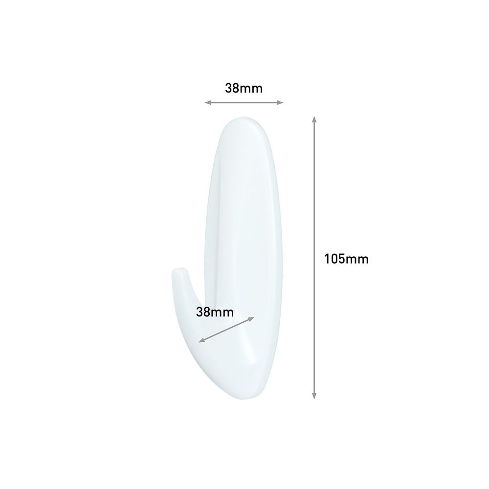 Command gancho de diseño para baño, grande, 1 ud + 2 tiras, carga máx 2,2 kg