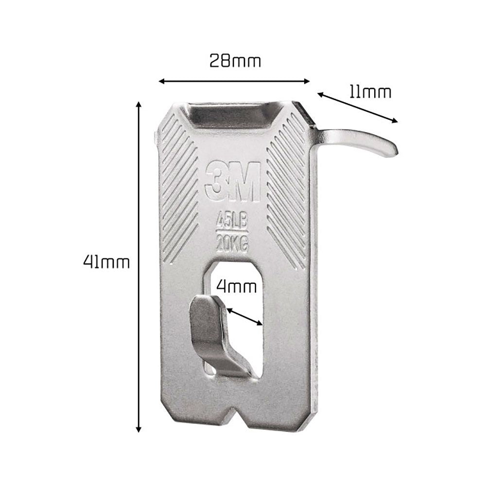 Gancho para paredes de yeso, 20 kg, 28 x 41 x 4 mm, 2 uds