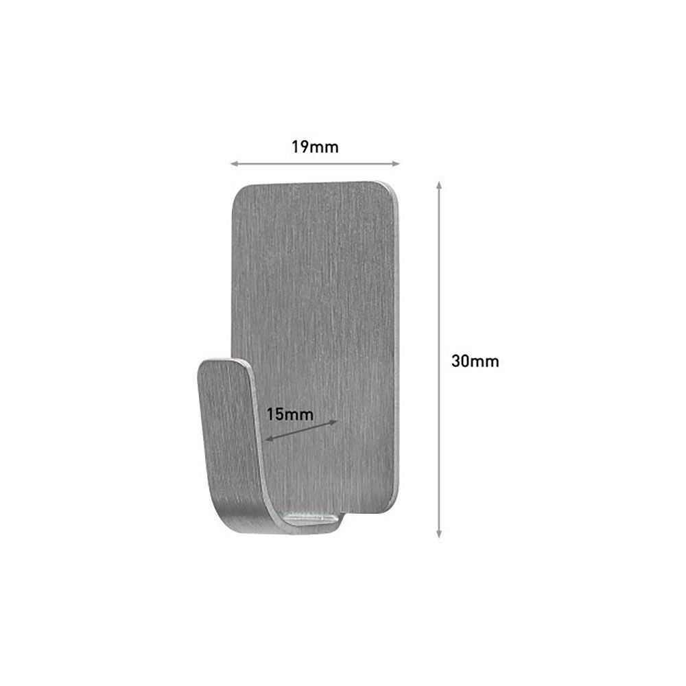 Command gancho de acero inoxidable, pequeño, 19 x 30 x 15 mm, 4 uds + 5 tiras, máx 225 gr