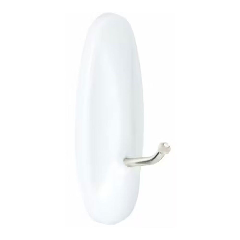 Command gancho punta metálica, mediano, blanco, 29 x 79 x 29 mm, 2 uds + 4 tiras, carga max 1,3 kg