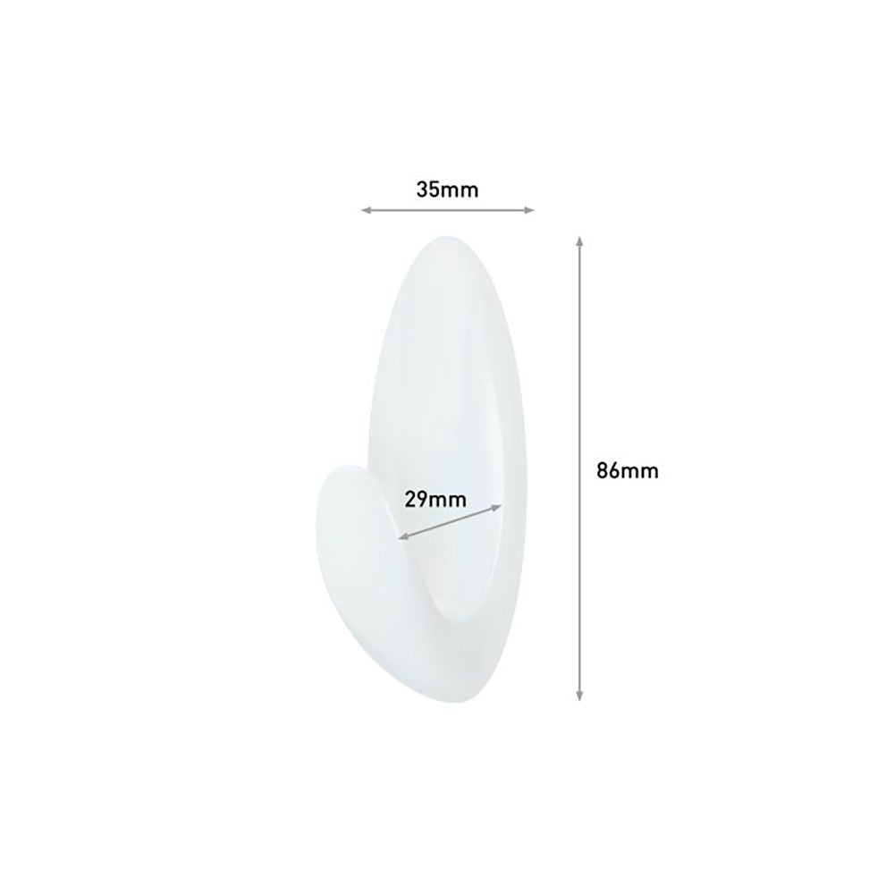 Command gancho para baño, mediano, blanco, 35 x 86 x 29, 2 uds + 3 tiras, máx 1,3 kg