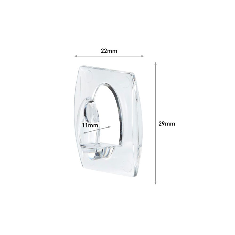 Command mini ganchos, transparentes, 22 x 29 x 11 mm, 6 uds + 8 tiras, máx 225 g