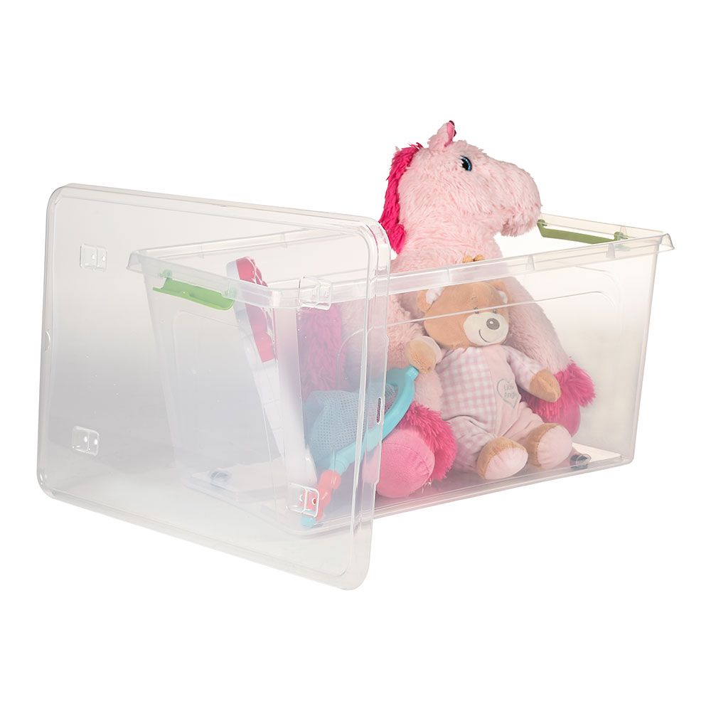 Caja transparente multiusos con ruedas 44 l - 58,5 x 39 x 30 cm