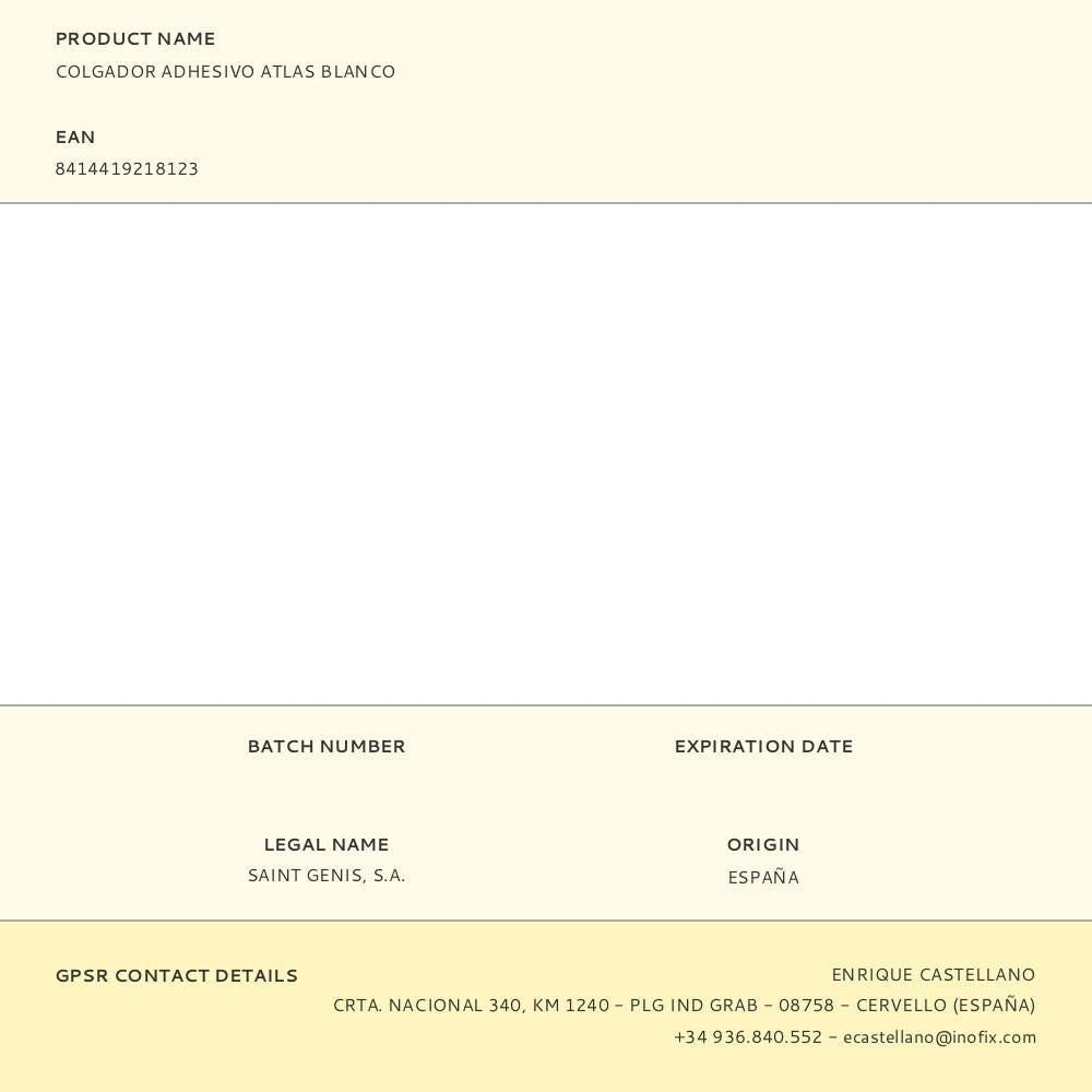 Colgador adhesivo atlas blanco