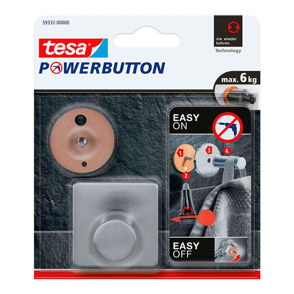 Colgador powerbutton classic square , acero inoxidable