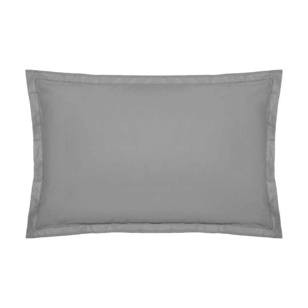 Funda de almohada algodón gris 70 x 50 cm
