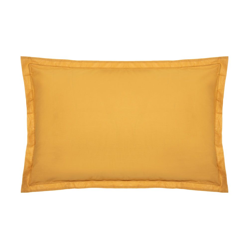 Funda de almohada algodón mostaza 70 x 50 cm