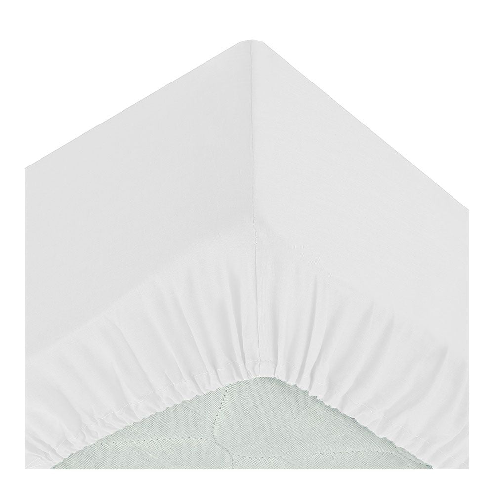 Sábana ajustable algodón blanco 140 x 190 cm