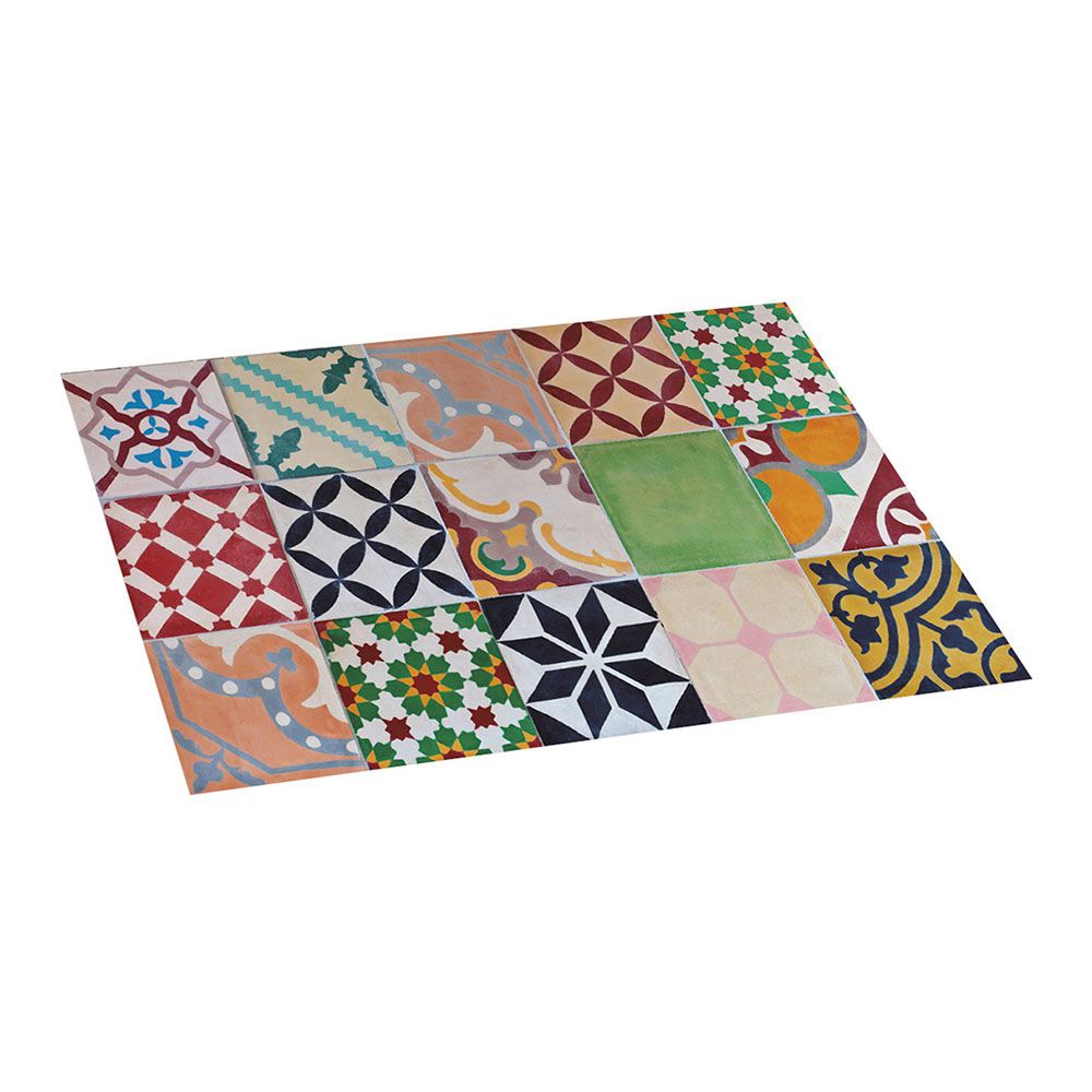 Alfombra viníilica mosaico color, 45 x 75 cm