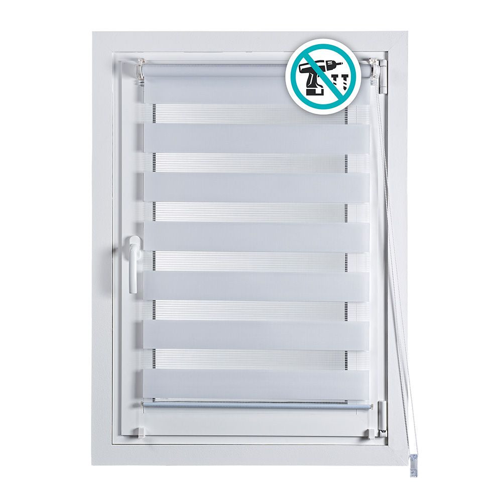 Estor enrollable clip & fix, noche & dia, blanco 75 x 180 cm