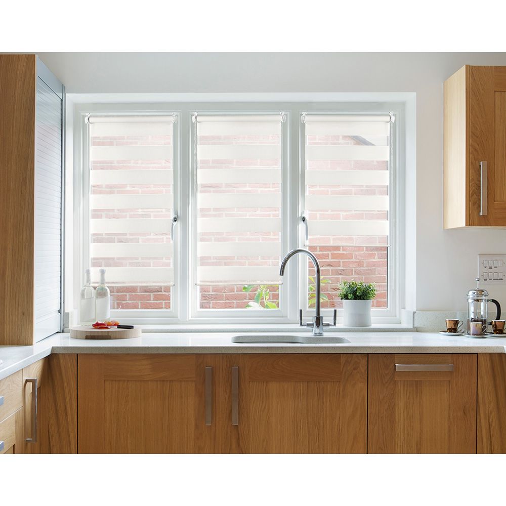 Estor enrollable clip & fix, noche & dia, blanco 150 x 180 cm