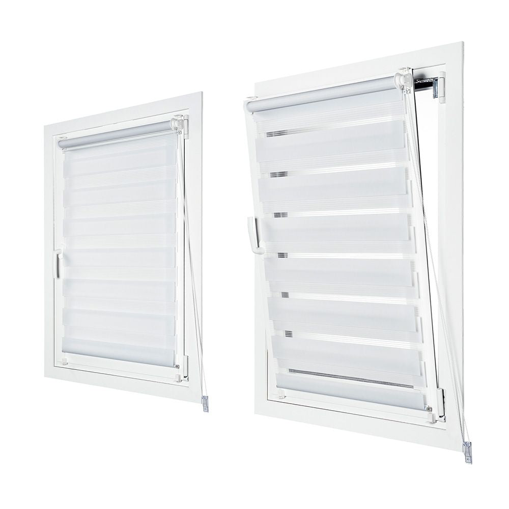 Estor enrollable clip & fix, noche & dia, blanco 150 x 180 cm