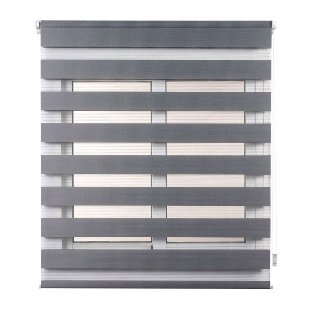 Estor enrollable clip & fix, noche & dia, plata 120 x 180 cm