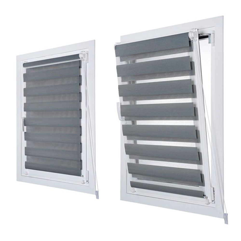 Estor enrollable clip & fix, noche & dia, plata 120 x 180 cm