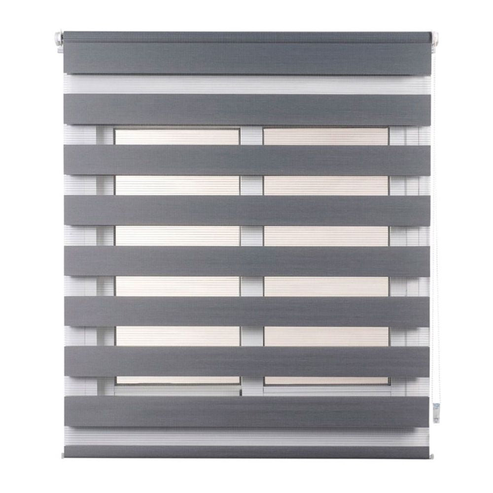 Estor enrollable clip & fix, noche & dia, plata 150 x 180 cm