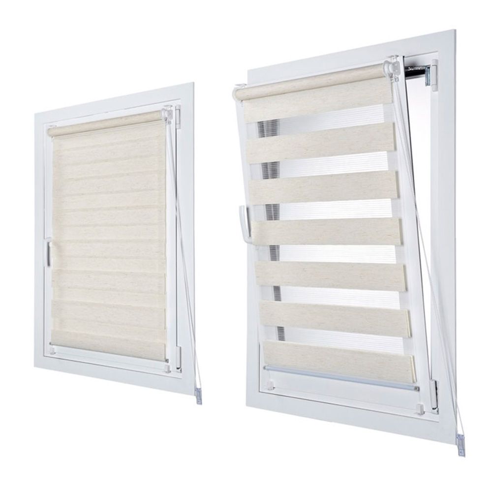 Estor enrollable clip & fix, noche & dia, lino 120 x 180 cm