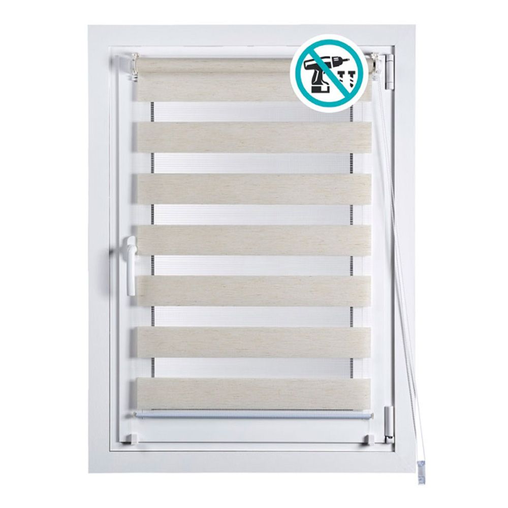 Estor enrollable clip & fix, noche & dia, lino 150 x 180 cm