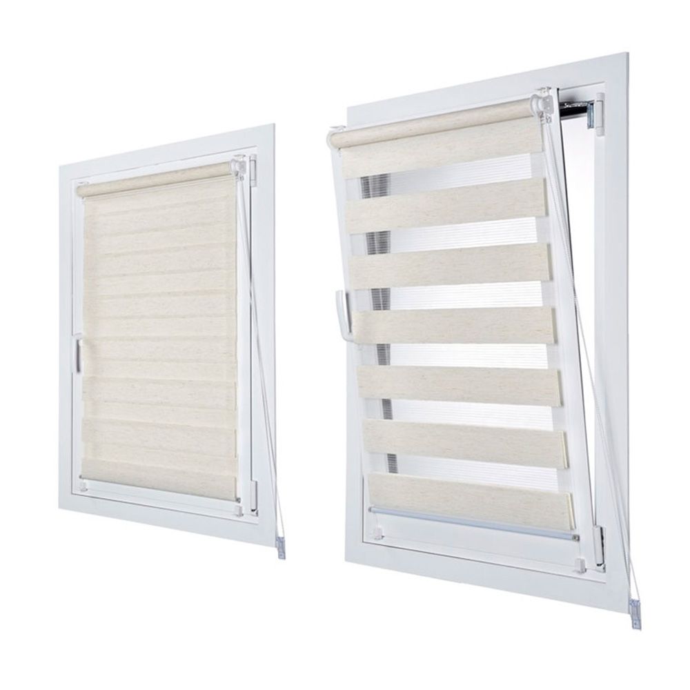 Estor enrollable clip & fix, noche & dia, lino 150 x 180 cm