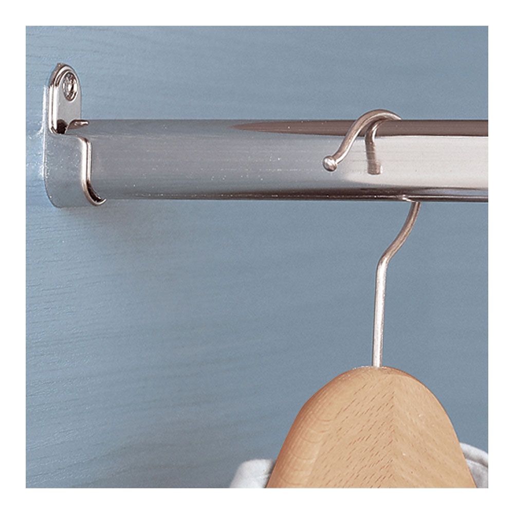 2 unid. soporte armario entre paredes ovalado cromado cintacor - storplanet