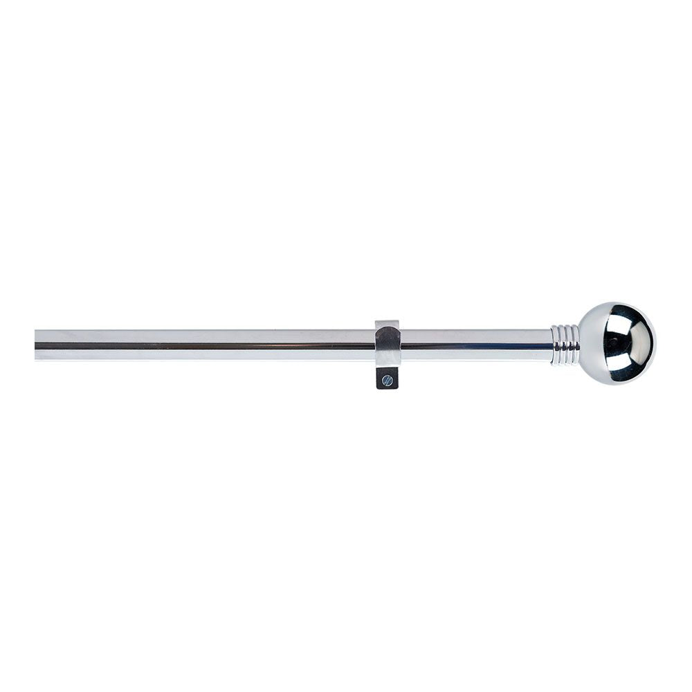 Kit barra cortina anillo cromo extensible de 110 - 200 cm