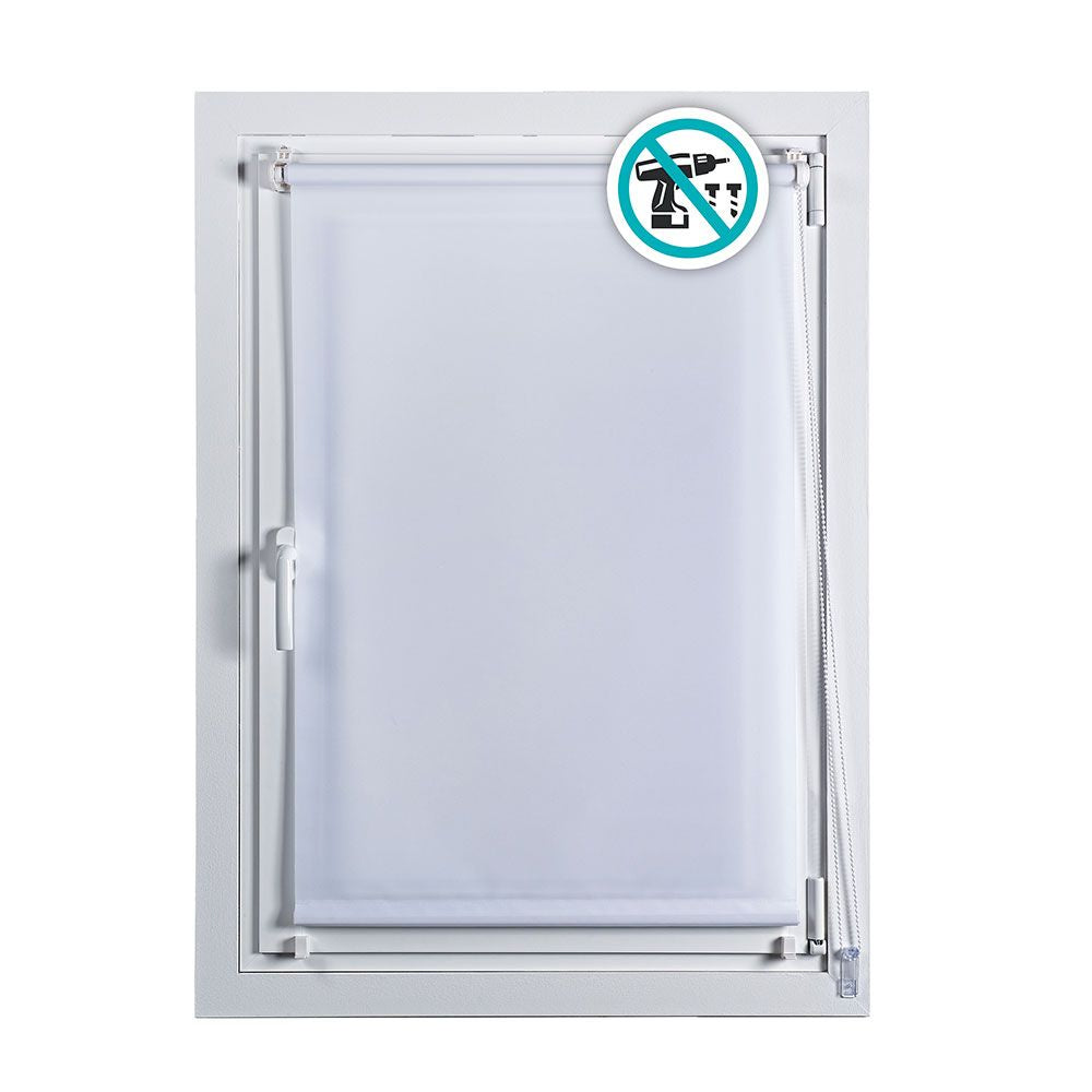 Estor enrollable clip & fix blanco nieve 90 x 180 cm