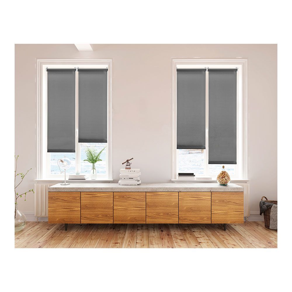Estor enrollable clip & fix gris asfalto 75 x 180 cm