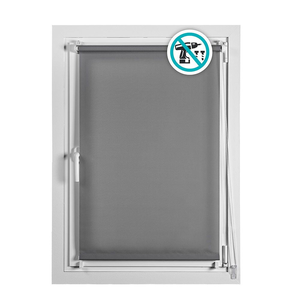 Estor enrollable clip & fix gris asfalto 150 x 180 cm