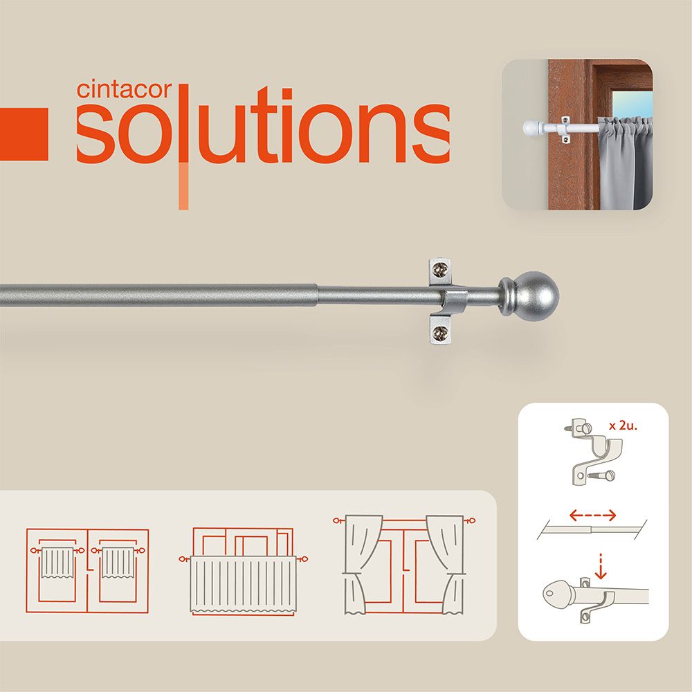 Portavisillo extensible deco esfera gris, 70 - 120 cm