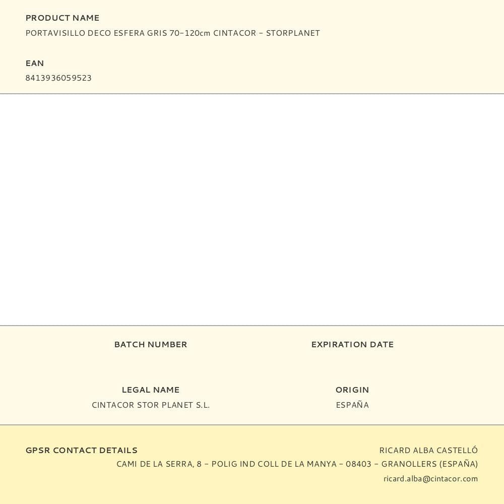 Portavisillo extensible deco esfera gris, 70 - 120 cm