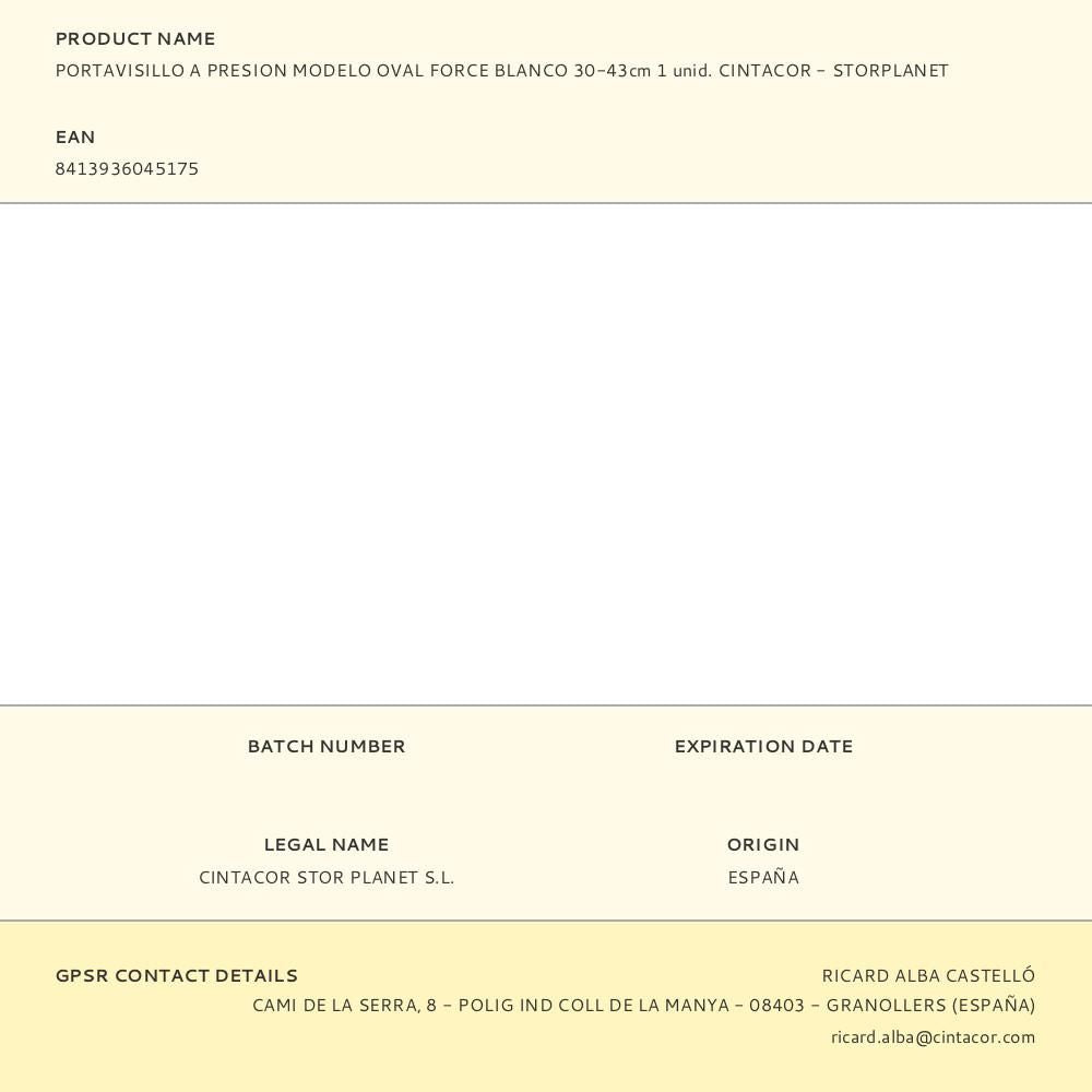 Portavisillo extensible a presión modelo oval force blanco, 30 - 43 cm