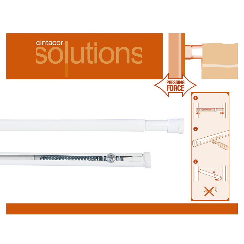Portavisillo extensible a presión modelo oval force blanco, 40 - 60 cm
