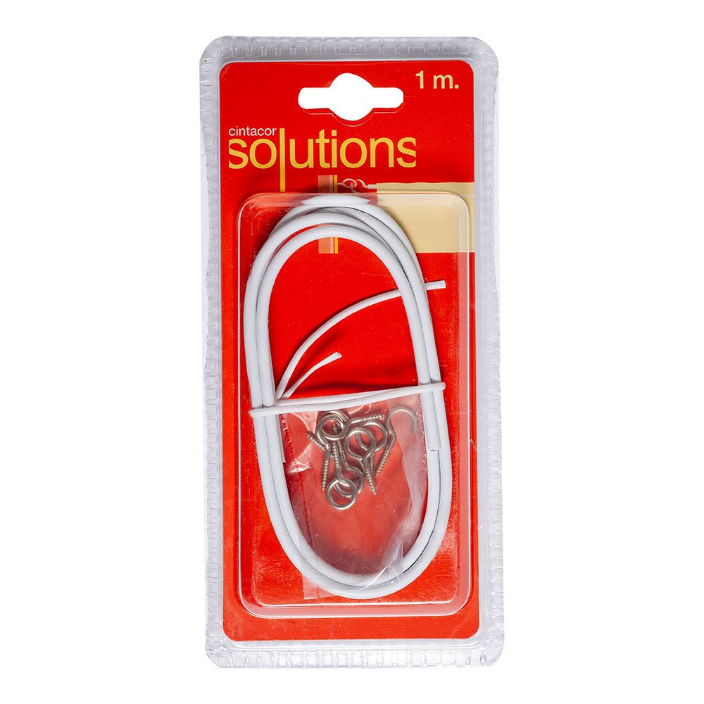 Cable plastificado portavisillo blanco 0,4 cm x 1 m