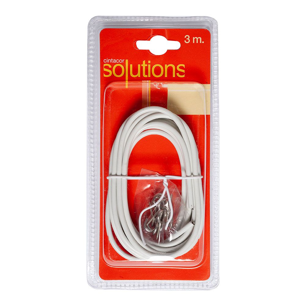 Cable plastificado portavisillo blanco 0,4 cm x 3 m