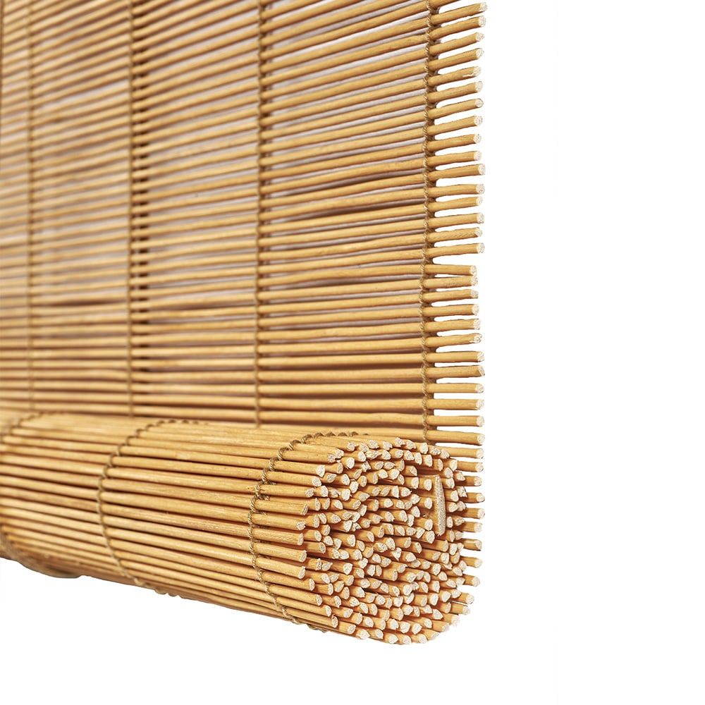 Estor enrollable bambú ocre mango 60 x 175 cm