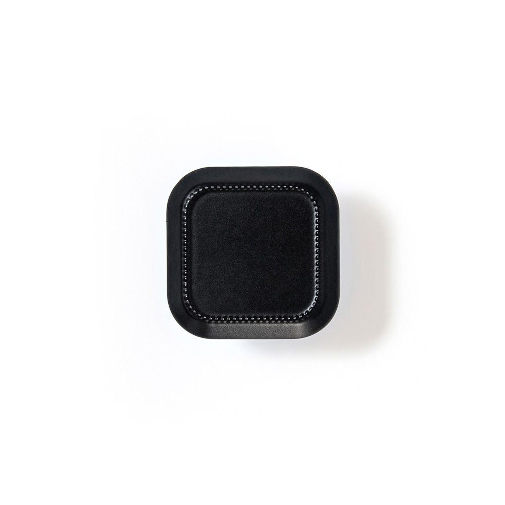 Pomo para mueble, modelo 3120, de zamak con acabado negro mate, 30 x 30 mm, blister 4 uds