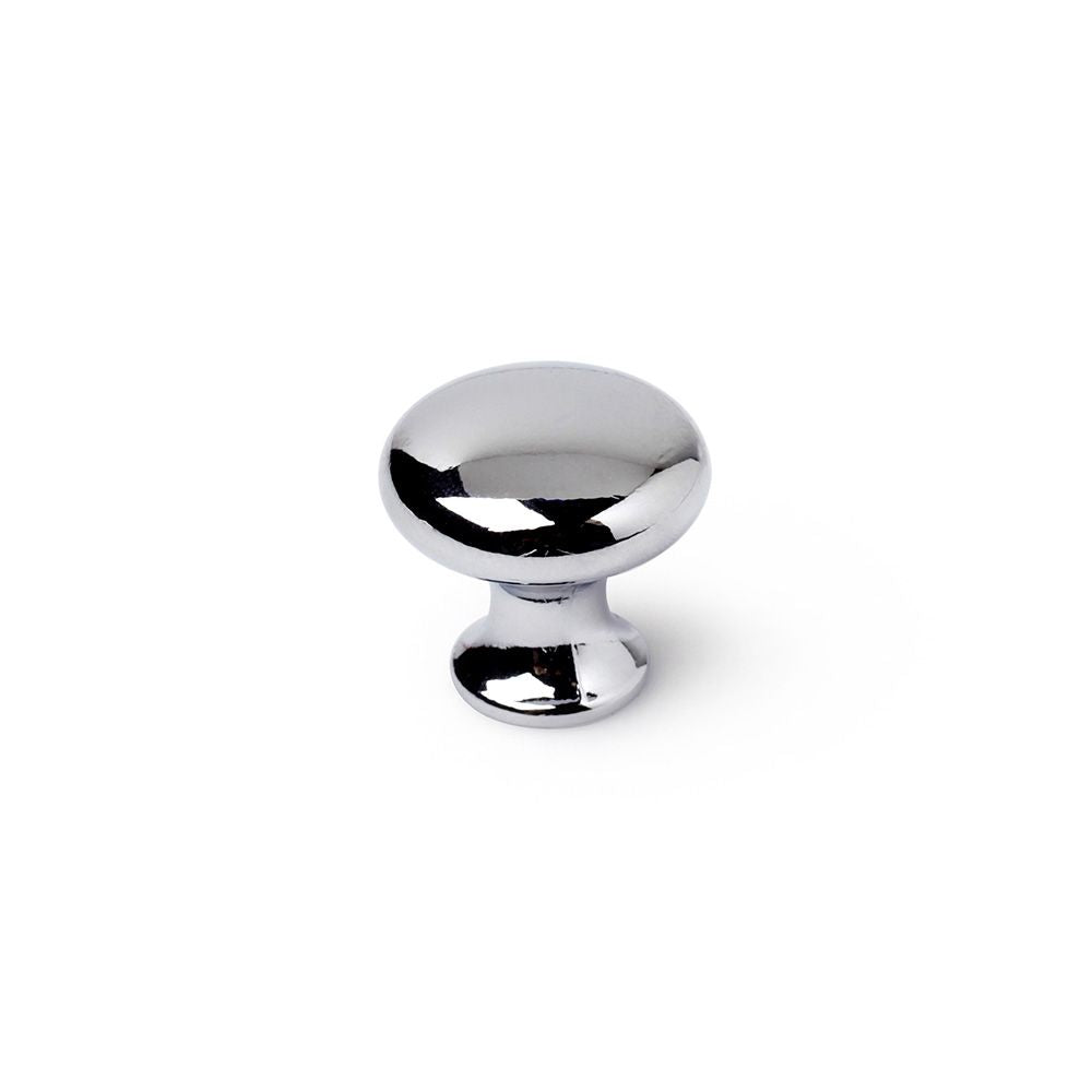 Pomo para mueble mod. 760 de zamak con acabado cromo brillo, ø25 mm, blister 4 uds
