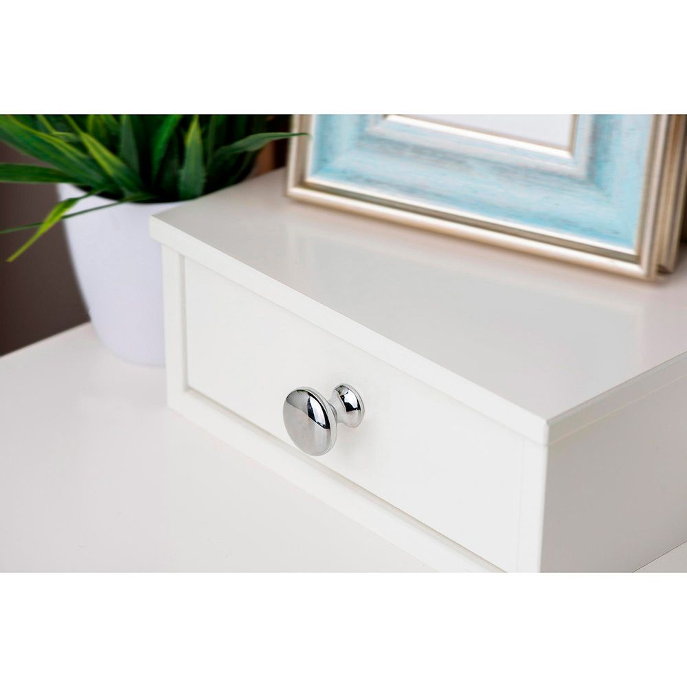 Pomo para mueble, modelo 760, de zamak con acabado cromo brillo, ø25 mm, blister 4 uds