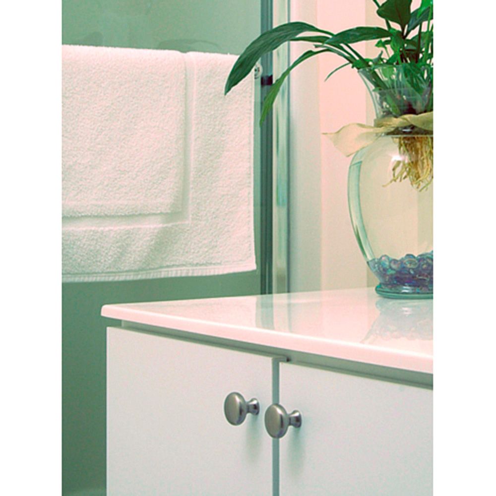 Pomo para mueble, modelo 760, de zamak con acabado cromo mate, ø25 mm, blister 4 uds