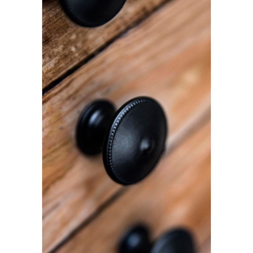 Pomo para mueble mod. 3121 de zamak con acabado negro mate ø30 mm, blister 4 uds