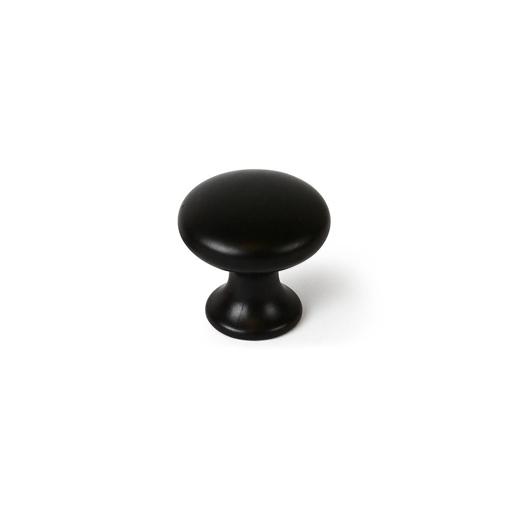Pomo para mueble mod. 760 de zamak con acabado negro mate ø25 mm, blister 4 uds