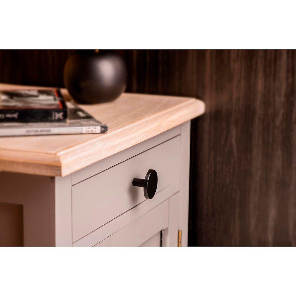 Pomo para mueble, modelo 774, de zamak con acabado negro mate, ø35 mm, blister 2 uds