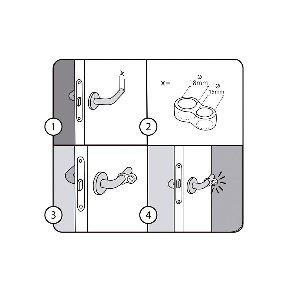 Tope para manilla de puerta, de plástico flexible con acabado transparente, 2 uds, blister