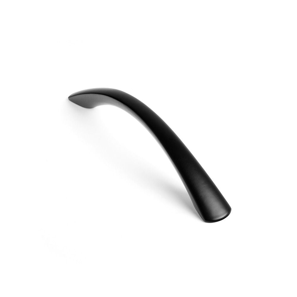 Tirador de mueble tipo asa mod. 589a de aluminio con acabado negro mate, 128 mm, blister 4 uds