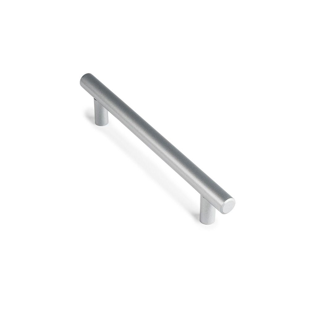 Tirador de mueble tipo asa mod. 891h de acero inoxidable con acabado aluminio, 128 mm, blister 4 uds