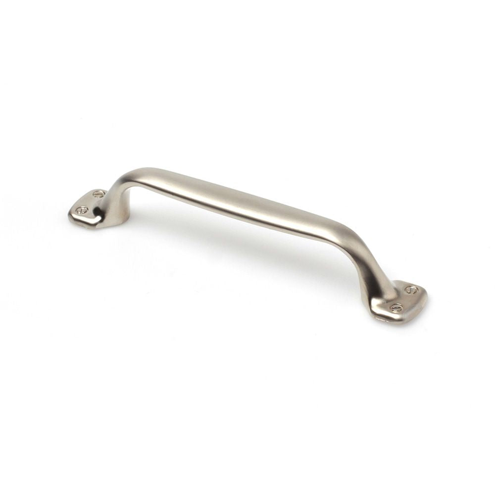 Tirador de mueble tipo asa mod. 580 de zamak con acabado níquel bisú, 96 mm, blister 4 uds
